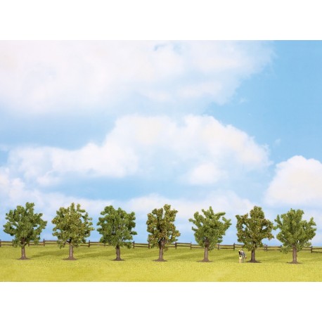 NOCH 25090 - Obstbäume, grün, 7 Stück, ca. 8 cm hoch