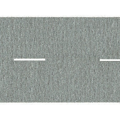NOCH 44100 - Landstraße, grau, 100 x 2,5 cm (mit unterbrochener Mittellinie)